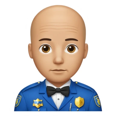 Bald with blue bow tie,police sticker