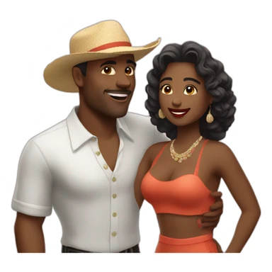 Couple-love-Cuban-music sticker