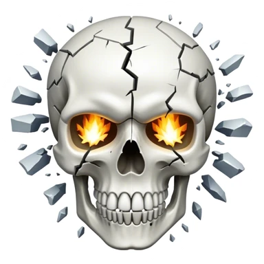 Skull head exploding sticker
