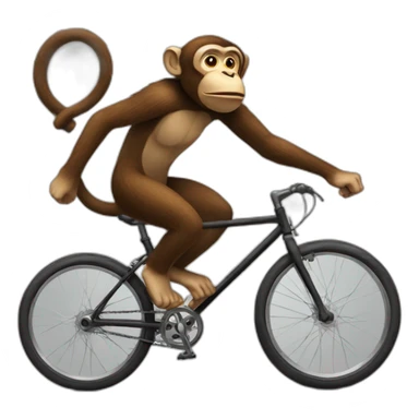 Monkey running towards with bicycle crank in hand sticker