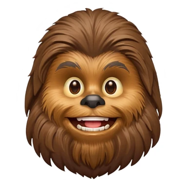 pero la cara de chewbacca en formato png con menos detalle, mas delgado y sonriente sticker