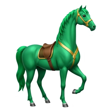 Green horse standing up with two feets  sticker