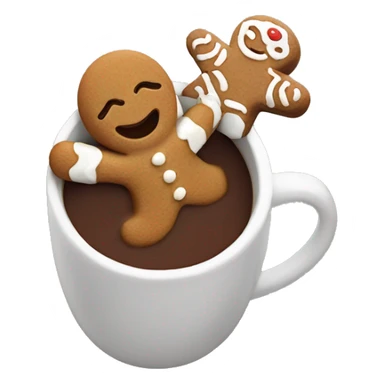 Gingerbread swimming in hot chocolate  sticker