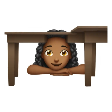happy Girl under the table sticker