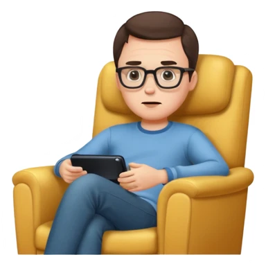 bored man watching television
 sticker