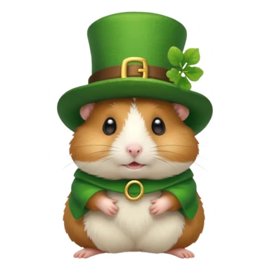 hamster wearing a leprechaun hat sticker
