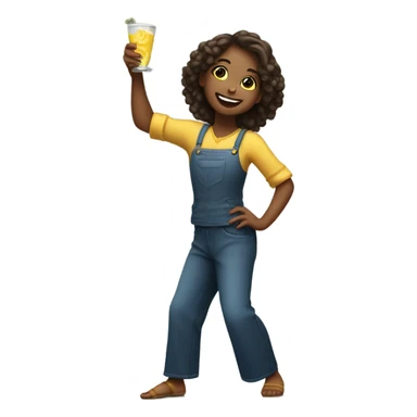 A girl dancing with a drink in hand sticker