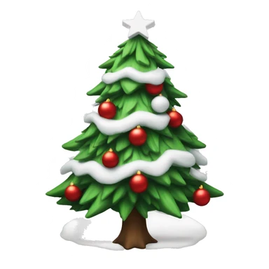 Christmas tree with white and red decorations sticker