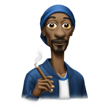 Snoop dogg in a crip outfit with a cigar in his mouth sticker