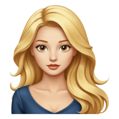 Beautiful blonde Western female fashion model with flowing golden hair, elegant features, stylish outfit sticker