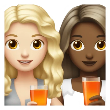 Two pale skin Girls  with aperol one brunette hair one blonde hair  sticker