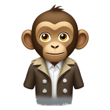 A monkey wearing a long football coach coat sticker