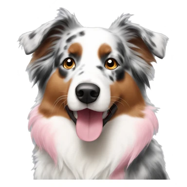 Australian shepherd with white and pink fur sticker