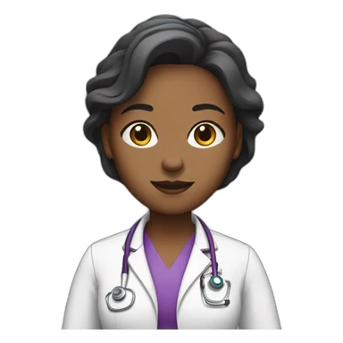 Purple female doctor sticker
