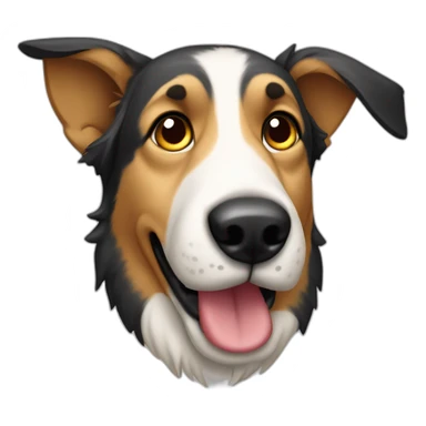 pointy shepherd dog with ears perked sticker