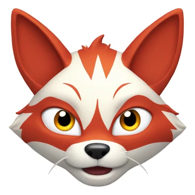 Red and white katsune head amazed sticker