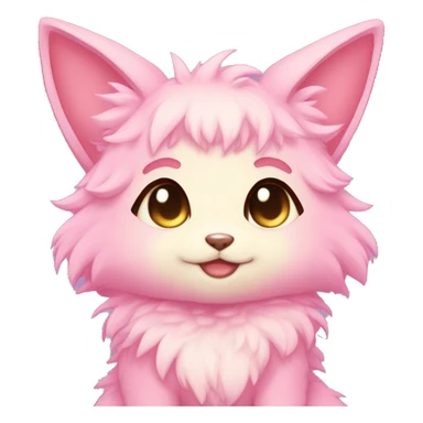 Anthro Shiny Pastel Pink Gradient Anime Chibi Fakémon Fur Sona sticker