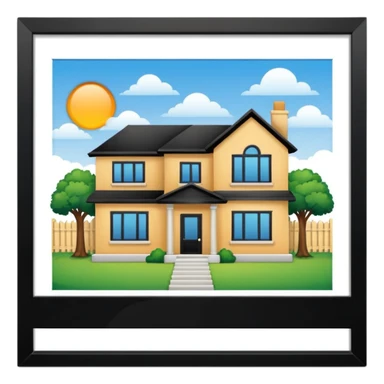 real estate site. A pc with houses that is for sold or rent sticker