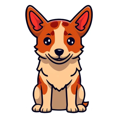 cute red heeler cattle dog head with characteristic red speckled coat and alert expression sticker