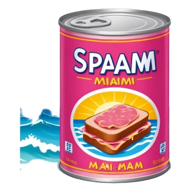 Matisse style pink SPAM Miami beach landscape sticker