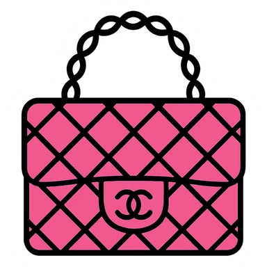 pink Chanel purse, clean lines sticker