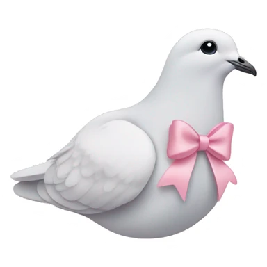 dove with light pink bow around neck sticker