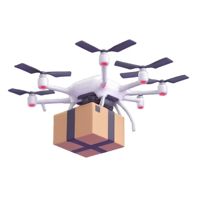 delivery drone with package sticker