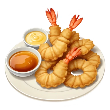 Plate of tempura shrimp  sticker