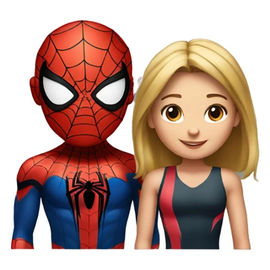 Spiderman and girl  sticker