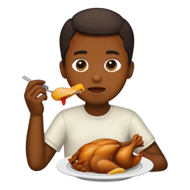 black person eating chicken sticker