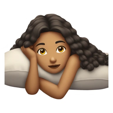 girl laying on pillow sticker