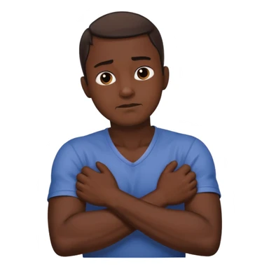 Man strangling  Himself with arms crossed over and grabbing neck tightly sticker