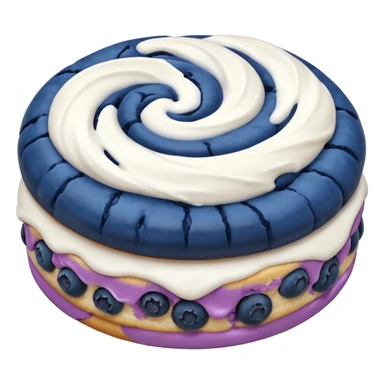 2 blueberry biscuits with white icing swirl on top sticker