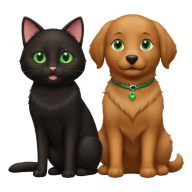 black cat and brown retriever sticker