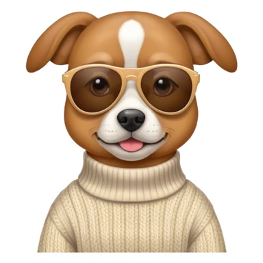 chien en pull et des lunettes de soleil  sticker