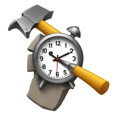 Clock getting smashed with a hammer sticker