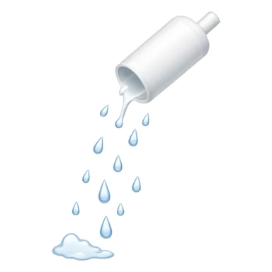 individual white glue white drops falling and dripping down out of a tube, all white sticker