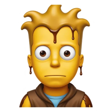bart simpson covered in weird brown and yellow liquids and maybe some white too sticker