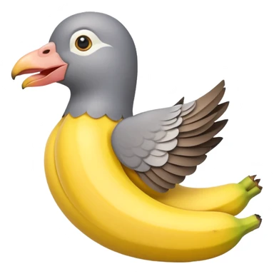 A banana in pigeon's beak sticker