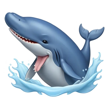 Cinematic Cute Yawning Humpback Whale Portrait Emoji, Head tilted slightly with a dramatic, wide-open yawn, showcasing a massive yet gentle blue-gray body with gently rippling baleen plates and sleepy, half-closed eyes, Simplified yet irresistibly adorable features, highly detailed, glowing with a soft, cozy marine glow, high shine, relaxed yet expressive, stylized with a dash of whimsical deep-sea charm, soft glowing outline, capturing the essence of a drowsy yet affectionate humpback whale that appears ready to drift into a deep-sea slumber! sticker