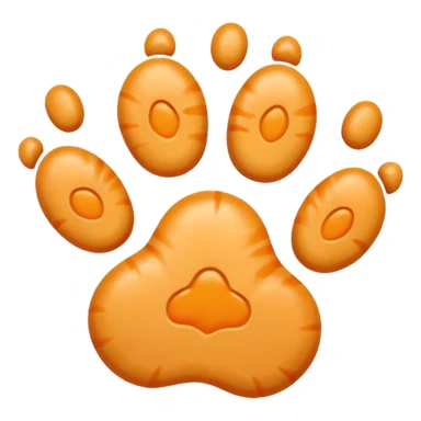 a very light pale pastel yellowy orange pawprint sticker