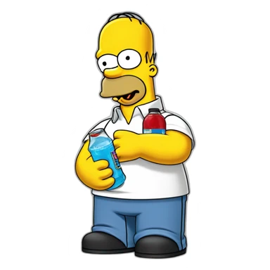 homer simpson boit une powerade sticker