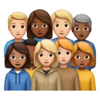 create an emoji for a group of actors with no face, just there heads. like in the ios emoji. a crowd sticker