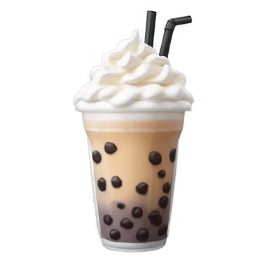 Boba tea with whipped cream  sticker