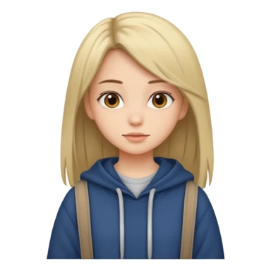 A pretty girl who has layered straight hair woth baggy clothing sticker