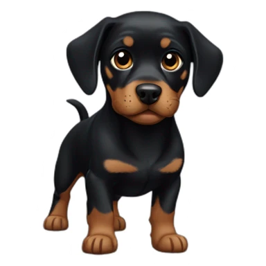 Black rottweiler dachshund mix dog sticker