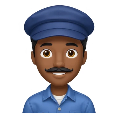 generate a pretty bratz boy wearing a dark blue cap and  button up shirt. Handsome

Mustache- black

hair black long sticker