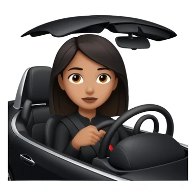 Black Tesla with girl driving sticker