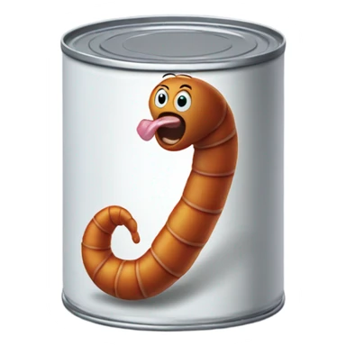 worms coming out of a can sticker