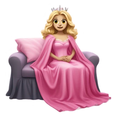 Glinda from wicked in her pink dress is sick coverd by a blanket sticker